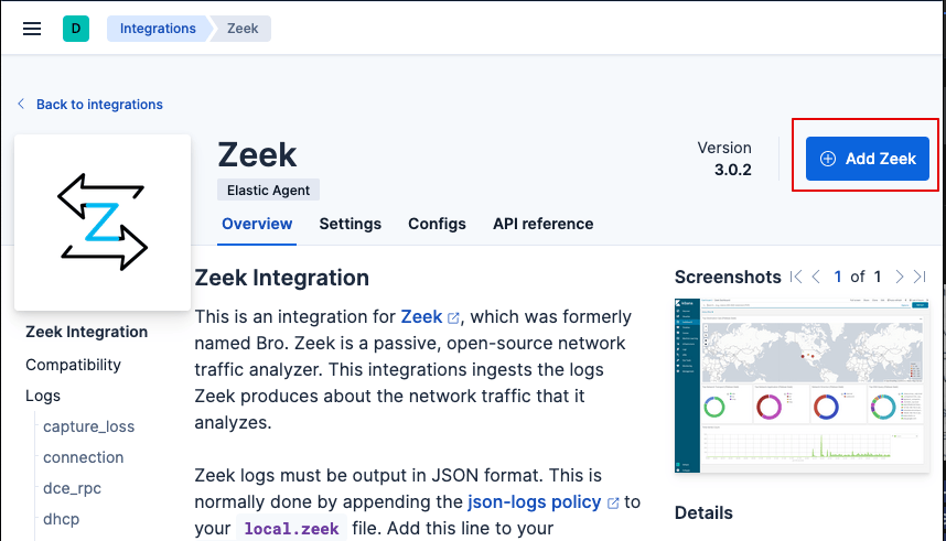 Add Zeek Integration