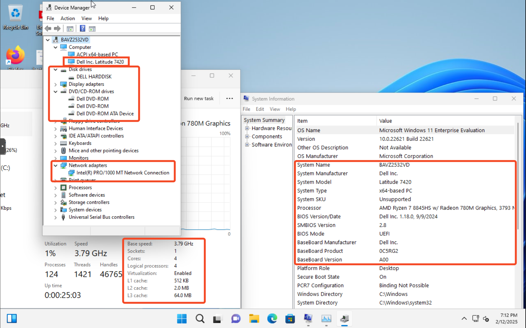 A screenshot showing the realistic artifacts in an anti-sandbox VM