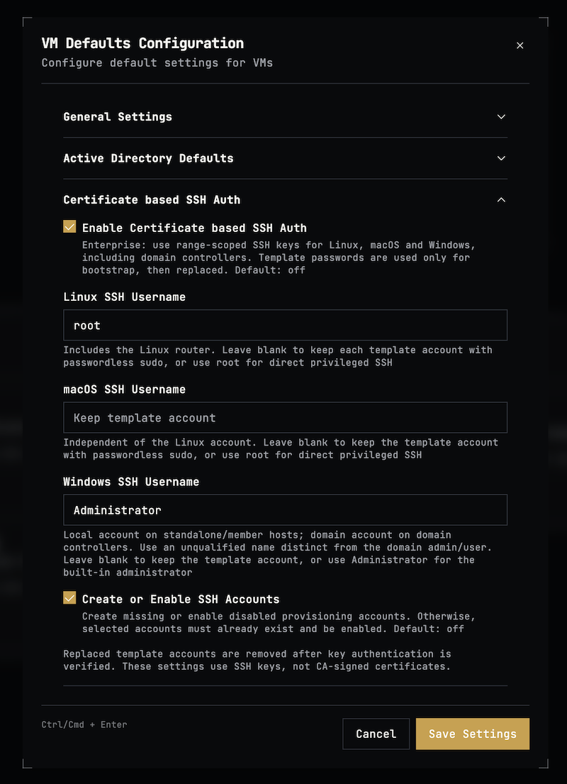 SSH Key Authentication Configs Screenshot